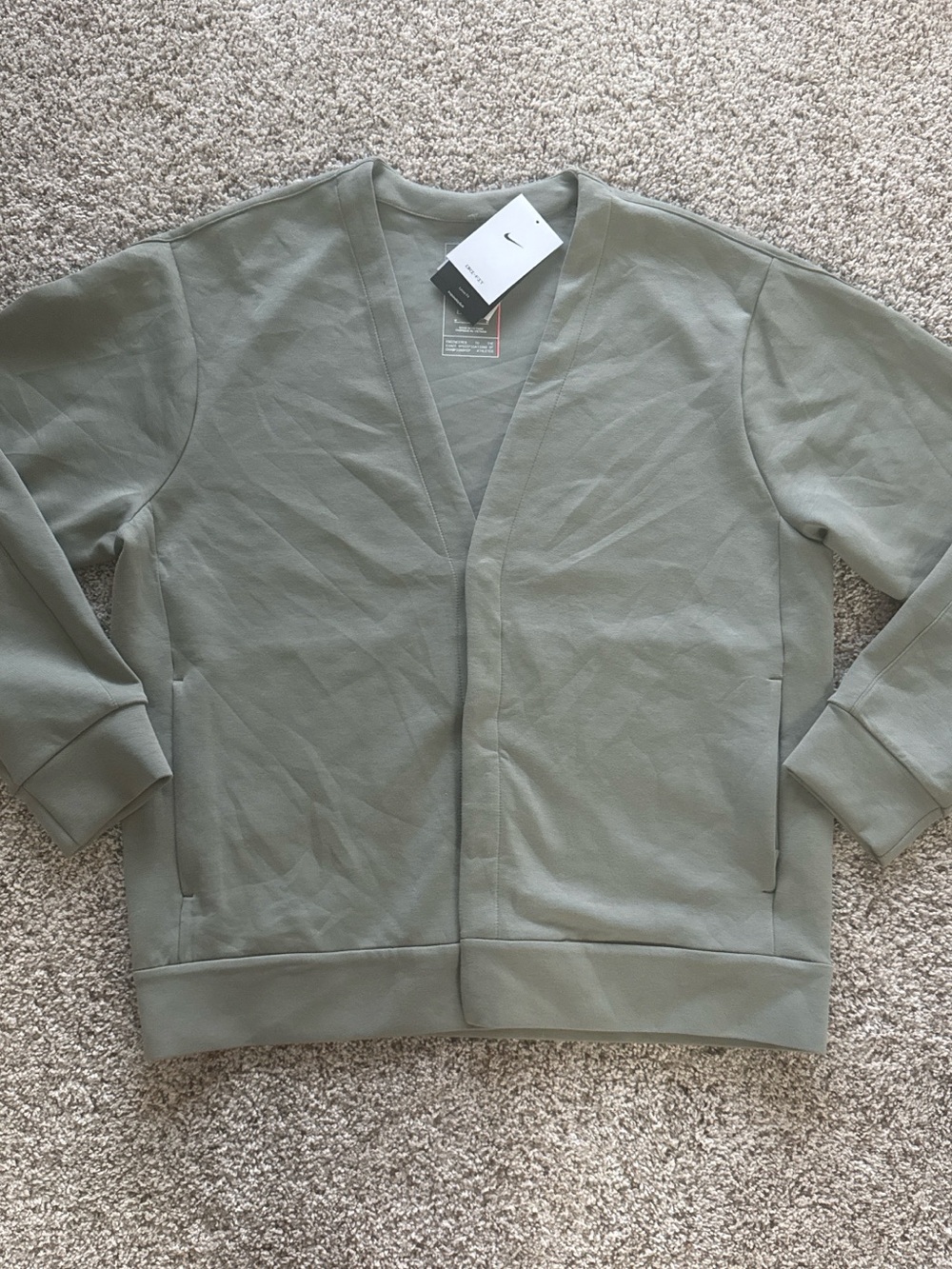 Nike Men’s Olive Cardigan Sweater Jacket
